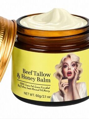 Beef Tallow and‎ Honey Balm 60g Grass Fed Grass Finished Moisturizer Cream